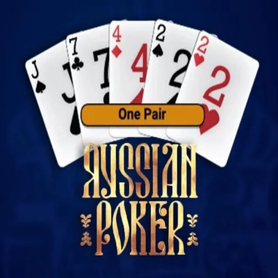 Russian Poker slot logo by OneTouch Games at NomaSpin Casino